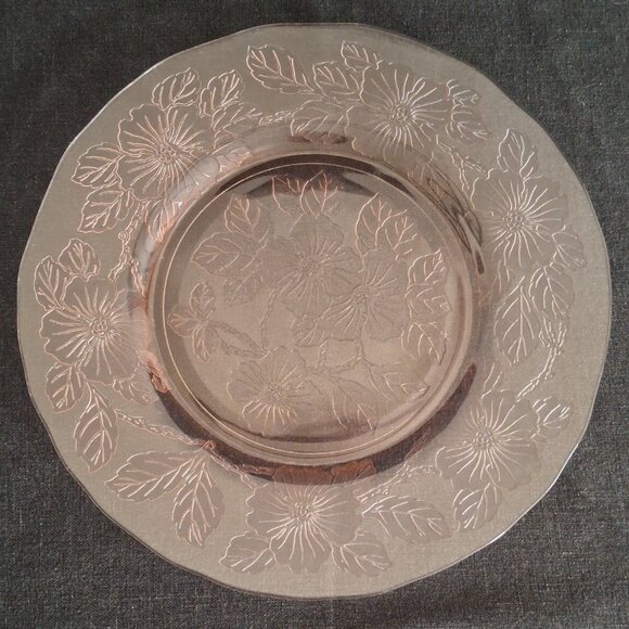 Depression Glass MacBeth Evans Set of 2 Luncheon Plates Dogwood Apple Blossom - Picture 4 of 7